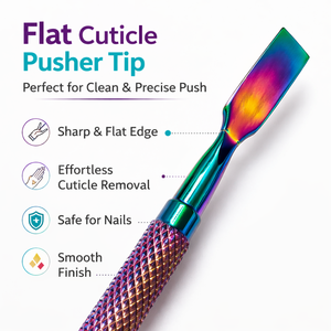 Pousse-cuticules double extrémité argenté professionnel pour manucure et pédicure, outil de soin des ongles en acier inoxydable avec poignée antidérapante et résistant à la rouille - Product Image 3