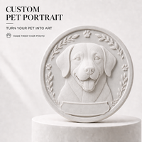 Ornement personnalisé en relief 3D SLA pour portrait d'animal de compagnie, sculpture commémorative personnalisée avec photo gravée pour la maison