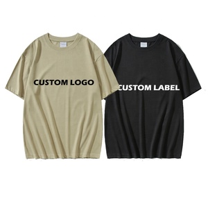 Wholesale Fashion Hip Hop Black Oversized <strong>Tshirt</strong> 100% Plain Streetwear DTG Puff Screen Print Mens T Shirt