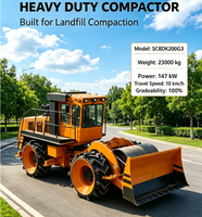 Compacteur de déchets sanitaire de 23 tonnes avec une puissance de 200 CV, lame de bulldozer intégrée de 1650*3000 mm, rouleau de compactage des déchets