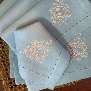 Khăn ăn lanh tùy chỉnh thêu chữ lồng bông khăn ăn bên đám cưới Miệng vải khăn ăn bảng - Product Image 4