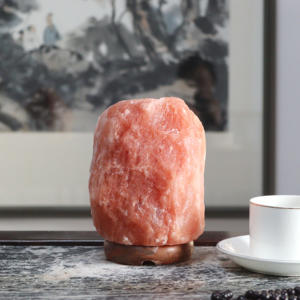 3-5kg Base de madera de cristal natural tallada a mano UE/lámpara de sal de mar Pakistán de China lámpara de sal - Product Image 2