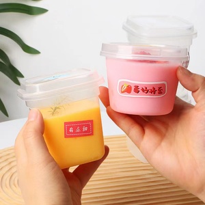 Ly nhựa PP dùng một lần có nắp và thìa đựng sữa chua, kem, thạch, bánh, hình vuông/tròn trong suốt, hộp đựng mousse/kem - Product Image 6