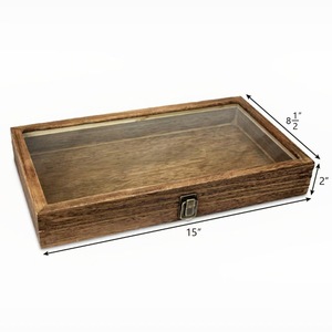 Wooden Jewelry <b>Box</b> With <b>Glass</b> Lid Rectangle Desktop Storage For Bracelets Rings Earrings Necklaces Big Capacity - Product Image 3