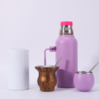 Juego de Termo para Yerba Mate RS de 1300 ml, Acero Inoxidable, Aislamiento al Vacío, Aislamiento Térmico de 12-24 Horas, Cuchara de Estilo Chino