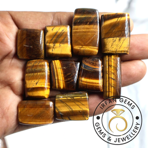Cabujón de Ojo de Tigre Amarillo Natural Pulido, Gema Suelta de Forma Ovalada y Irregular, Piedra de Diseño de Alta Calidad para Joyería - Product Image 3