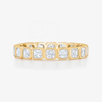 LOZRUNVE Bijoux pour femmes en argent sterling 925 Bague de mariage Lunette de luxe Bague d'éternité carrée coupe princesse
