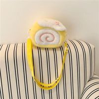 Sac à dos en peluche en forme de gâteau roulé suisse, mignon et très esthétique, avec fermeture éclair, idéal pour écouteurs, best-seller