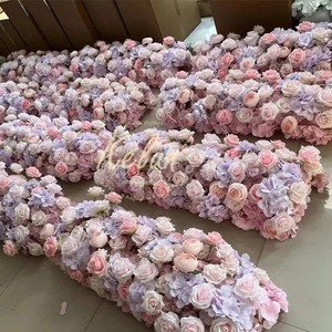 ผ้าปูโต๊ะลายดอกกุหลาบผ้าไหมคุณภาพสูง KL-FRN09 สำหรับตกแต่งงานแต่งงานและจัดวางบนเวที - Product Image 5
