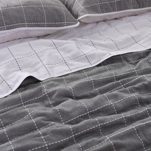 Couverture en coton pur Jianmu Qingyue, 150x200cm, motif rayé en gaze à six couches, taille adulte - Product Image 2