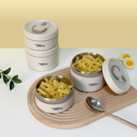 Boîte à lunch Bento isolée en acier inoxydable sans BPA sac thermique empilable Style de conception européenne pour le stockage des aliments cuisine camping
