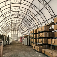 Contenedor de Envío Metálico de 12x6m, Carpa de Almacenamiento Resistente, Techo de Domo de Tela de PVC, Almacén con Cubierta Impermeable