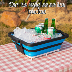 Anjuke BBQ chuẩn bị lưu vực Xô đá gấp lưu vực chuẩn bị thịt nướng với thớt và chức năng thoát nước - Product Image 2