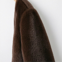 Manteau en fourrure de vison véritable marron pour femme, veste en fourrure à col rond coupe décontractée courte, vêtement d'extérieur d'hiver luxueux et décontracté