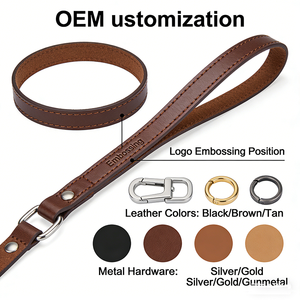 Fabricant de laisses pour chiens en cuir sur mesure, marque privée, laisse pour animaux de compagnie OEM, approvisionnement en gros - Product Image 2