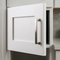 Îlot de cuisine moderne en MDF blanc, design écologique, quincaillerie à fermeture douce, menuiserie modulaire en kit pour maison australienne