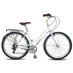 JOYKIE-Fourche Citybike en aluminium et acier pour femme, taille de <span class=keywords><strong>roue</strong></span> 700c, style populaire, couleur blanche, <span class=keywords><strong>28</strong></span> <span class=keywords><strong>pouces</strong></span>, 7 vitesses - Product Image 1