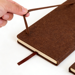 Carnet de notes en liège et marc de café, écologique, durable, naturel, de qualité supérieure, avec bande élastique pour journalisation, planification et prise de notes - Product Image 3