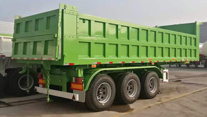 Precio de fábrica: Semirremolque volquete trasero de 3 ejes en forma de U con caja de carga de acero de elevación hidráulica, de servicio pesado, 34 m³, 28 toneladas, con tren de aterrizaje fácil. - Product Image 3
