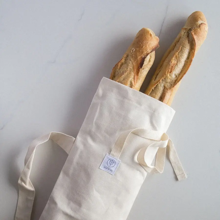 Organic cotton Unbleached Linen Bread Bags, Reusable Drawstring Bag for Loaf Homemade