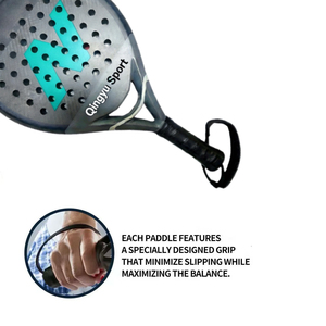 QINGYU SPORT Raquette de <span class=keywords><strong>Padel</strong></span> Professionnelle Simple en Fibre de Carbone 3K avec Noyau EVA Personnalisé Blanc Noir Portable Marque en Stock - Product Image 4