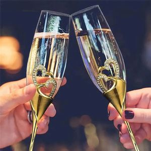 Juego de 2 Copas de Champán de 200 ml en Caja de Regalo, Doradas, Plateadas, Doradas con Diseño de Rosa, Lujosas para Bodas, Copas para Brindis para Celebraciones Románticas - Product Image 4