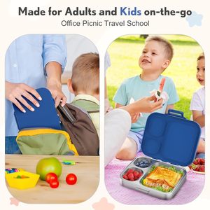 Hot Sale 304 Stainless Steel Leak-Proof Portable Food Container Snack <b>Box</b> <b>Lunch</b> <b>Box</b> 2 <b>Compartments</b> Eco-Friendly Food Grade - Product Image 5