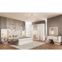 Coiffeuse Design de Luxe avec Meuble de Rangement, Mobilier de Chambre Moderne en Bois, Table de Maquillage avec Miroir LED
