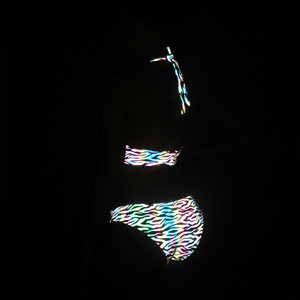 Hi <span class=keywords><strong>Vis</strong></span> Night Club mujeres Sexy Spandex espalda descubierta Arco Iris reflectante pecho envuelto chaleco sin tirantes sujetador tubo Top recortado corsé Delgado - Product Image 6
