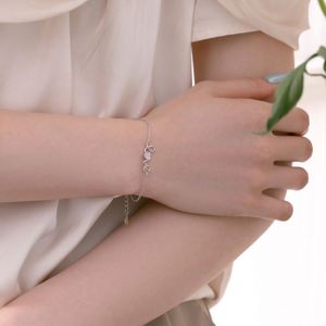 Bracelets en argent S925 plaqué rhodium, bijoux fins pour femmes et filles, design romantique Dylam, alphabet amour, cœur, zircone 5A - Product Image 4