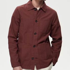 Giacche da uomo in cotone 100% <span class=keywords><strong>giacca</strong></span> <span class=keywords><strong>camicia</strong></span> in tela da uomo <span class=keywords><strong>giacca</strong></span> Casual sostenibile con tasche - Product Image 4