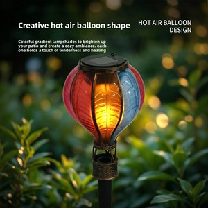 Lámpara Colgante Solar LED de Estilo Europeo con Forma de Globo Aerostático para Patio, Lámpara de Techo para Exteriores, para <span class=keywords><strong>Restaurante</strong></span>, Venta al por Mayor - Product Image 3