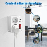 Pheiyon USB-C/USB-A Hızlı Şarj Endüstriyel Duvar Priz Adaptörü 2 Fransız Tip E Priz 16A 250V 3680W Anahtarlı CE RoHS Onaylı