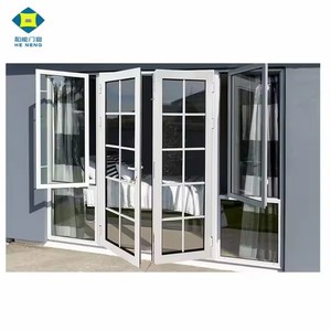 Moderne Amérique Standard Insonorisé Étanche Double-Gazed UPVC Porte battante Pliante <span class=keywords><strong>Grille</strong></span> Ouverte Design Extérieur Fait Verre - Product Image 4