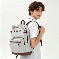 Sac à dos unisexe pour étudiants, motif chat mignon à double épaule, respirant, ultra-léger, grande capacité, vente en gros