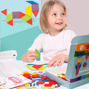 Tangram Educativo de 180 Piezas, Juego 3D, Juguete de Madera con Forma de Animales, <span class=keywords><strong>Rompecabezas</strong></span> de Madera para Niños, Tangram DIY - Product Image 2