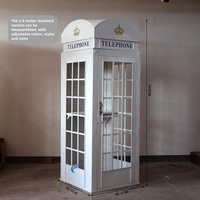 Cabina Telefónica Dorada de Londres Desmontable de Alta Calidad, Elegante y Moderna, para Decoración de Bodas y Eventos, con Audio para Libro de Visitas