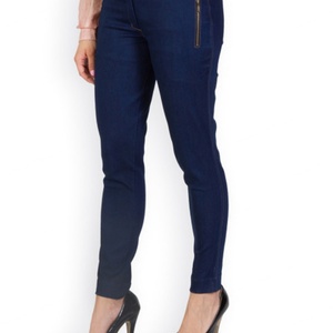 กางเกงยีนส์เจกกิ้งสีน้ำเงินสำหรับผู้หญิงปี 2019 ไม่มีกระเป๋าหลัง - Product Image 4