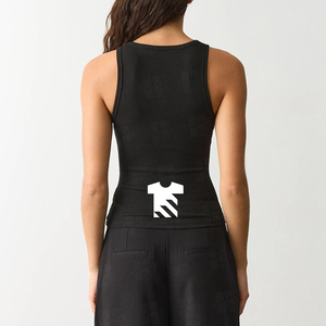 Venta al por Mayor de Camisetas de Tirantes de Moda de Alta Calidad, Diseño con Logotipo, Tejido de Spandex/Algodón, Camiseta Sexy para Mujer Madura - Product Image 4