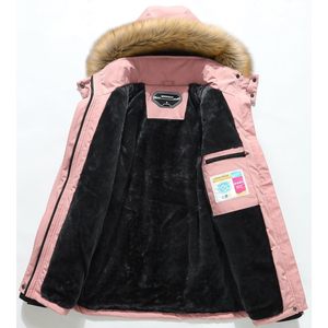 Chaqueta de esquí impermeable para mujer Moerdeng, abrigo de nieve cálido con capucha para invierno, aislamiento sintético a prueba de viento, color rosa, talla S - Product Image 5