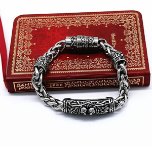 Yunnique-pulsera con cierre magnético de estilo japonés y coreano, cadena de plata tibetana, diseño de calavera, joyería de moda para hombres y mujeres - Product Image 4