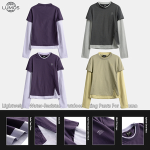 Camiseta de Manga Larga para <span class=keywords><strong>Mujer</strong></span>, Casual, de Otoño, con Cuello Redondo, Corte Ajustado, Bloques de Color, Transpirable, con Logotipo Personalizado - Product Image 2