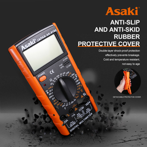 ASAKI-multímetro digital <span class=keywords><strong>lcd</strong></span> antiquemaduras, probador de CC y CA, 1999 recuentos, a la venta - Product Image 4