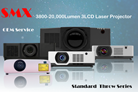 Mappage de projection 3D sur la construction avec les projecteurs d'installation laser SMX 3LCD 12,000 lumens