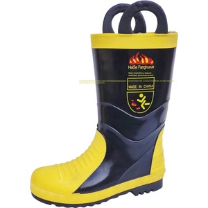 Bottes de pompier anti-perforation en acier et PVC : Protection essentielle des pieds pour les pompiers – Équipement direct usine pour les chantiers de construction - Product Image 2