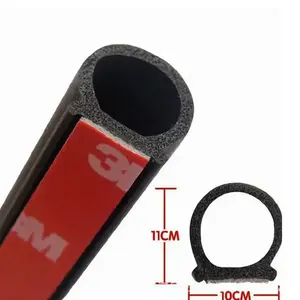 D Shape EPDM Black Foam Rubber Strip Door Seal Rubber Strip for Car