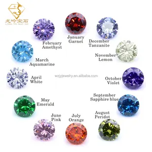 JUN YUAN Jewelry High quality zircon wholesale price 12 colors loose cubic zirconia birthstones