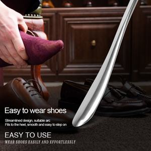 Longue cuillère à chaussures en acier inoxydable en métal à <span class=keywords><strong>long</strong></span> manche klaxon de chaussure aide à chaussures robuste pour femmes, hommes - Product Image 6