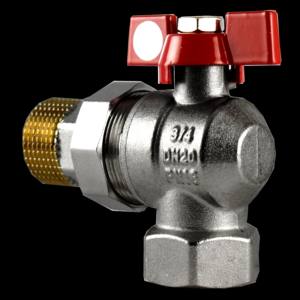 <b>Angle</b> Ball <b>Valve</b> 3/4" Butterfly Handle with Union | High Flow | THS Thermostyle® - Product Image 5