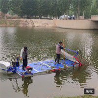 Bateau récolteur d'algues aquatiques fluviales, coupe-herbe aquatique, drague, bateau de nettoyage de pontons à vendre